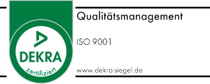Dekra Logo zur Zertifizierung ISO 9001